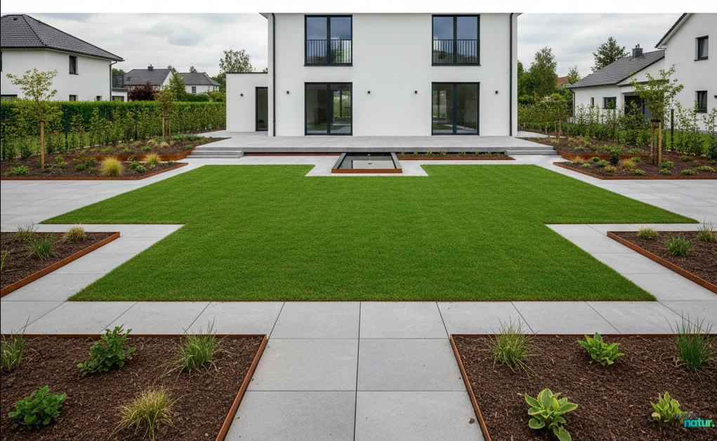 Garten anlegen Kosten – moderner neu gebauter Garten